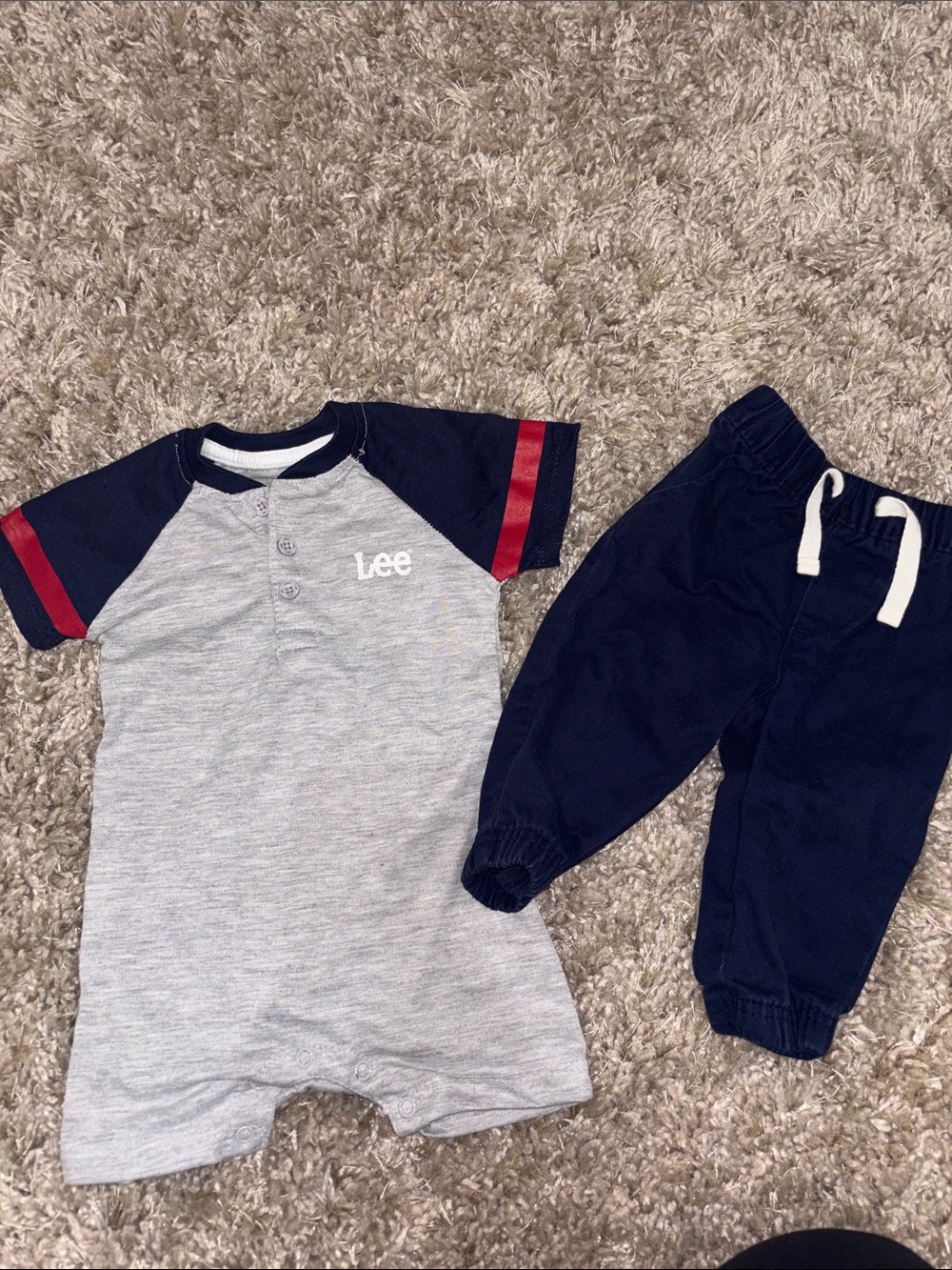Lee Gray Navy Romper w Pants